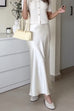 Mixiedress Elegant High Rise Satin Midi Skirt