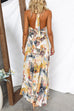 Mixiedress Halter V Neck Backless Printed Maxi Vacation Dress