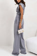 Mixiedress Ruched Asymmetrical Top and Wide Leg Pants Set