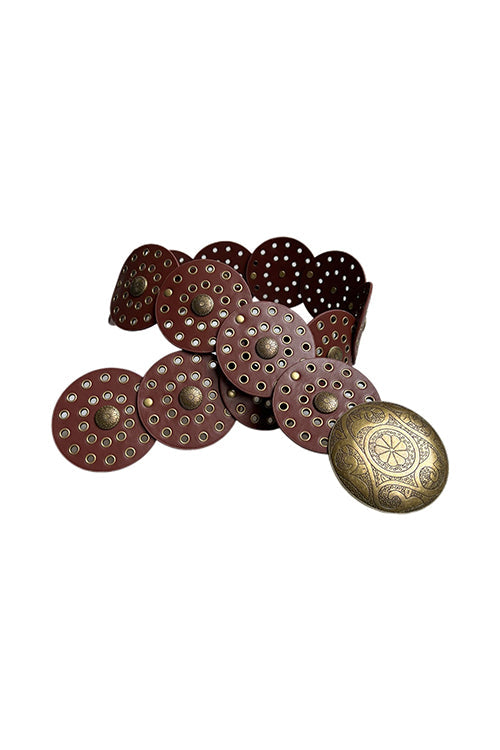 Mixiedress Vintage Rivet Metal Buckle Boho Disic Belt