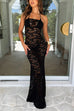 Mixiedress Strapless Sheer Lace Cover Up Maxi Bodycon Dress