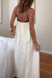 Mixiedress Backless Color Block Splice Swing Maxi Cami Dress