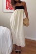 Mixiedress Backless Color Block Splice Swing Maxi Cami Dress