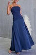 Strapless Tube Splice Swing Maxi Party Dress