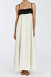 Mixiedress Backless Color Block Splice Swing Maxi Cami Dress