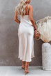 Mixiedress Adjustable Strap V Neck Slit Midi Dress