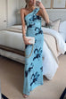 Mixiedress Strapless Tube Floral Print Bodycon Maxi Dress