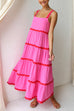 Mixiedress Ric Rac Ruffle Tiered Cami Maxi Holiday Dress