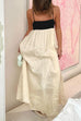 Mixiedress Backless Color Block Splice Swing Maxi Cami Dress