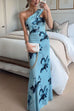 Mixiedress Strapless Tube Floral Print Bodycon Maxi Dress