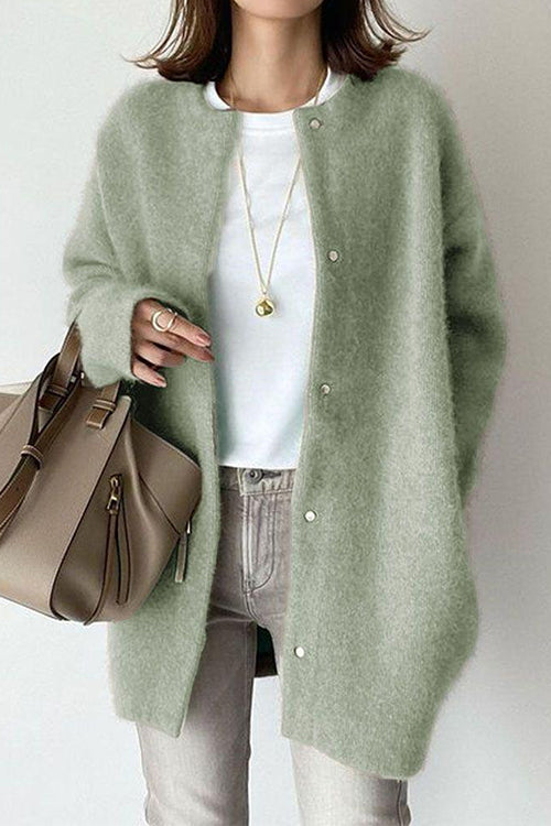 Mixiedress Crewneck Button Down Solid Outwear