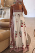 Mixiedress Square Collar Splice Floral Print Swing Maxi Cami Dress