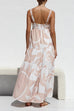 Mixiedress Adjustable Strap Waisted Soleil Print Ruffle Maxi Dress