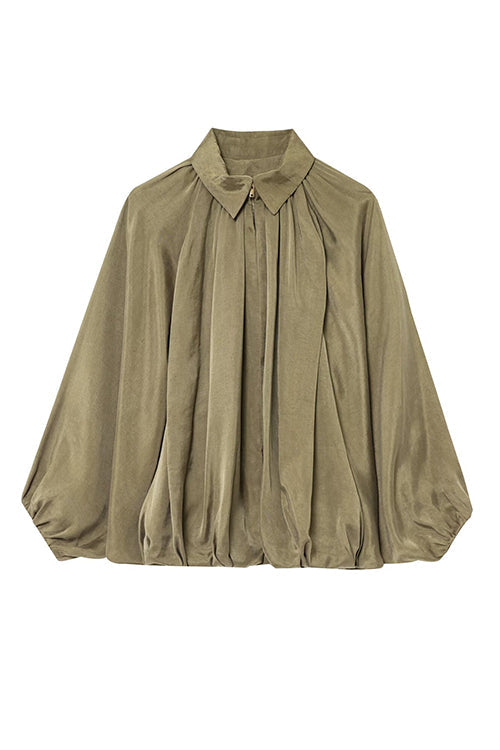 Mixiedress Lapel Batwing Sleeves Zip Up Bomber Jacket