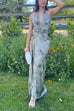 Mixiedress Halter Tie Knot Sleeveless Tie Dye Maxi Dress