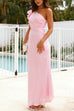 Mixiedress Frill One Shoulder Cut Out Waist Maxi Dress