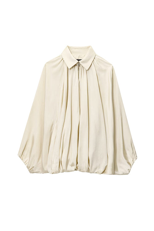 Mixiedress Lapel Batwing Sleeves Zip Up Bomber Jacket