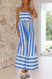 Mixiedress Back Cut Out High Waist Striped Maxi Cami Dress