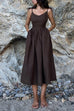 Mixiedress Tie Shoulder Backless Waisted Swing Maxi Cami Dress