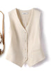 Mixiedress V Neck Button Up Pocketed Blazer Vest