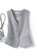 Mixiedress V Neck Button Up Pocketed Blazer Vest