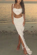Mixiedress Side Slit Knit Bodycon Maxi Skirt