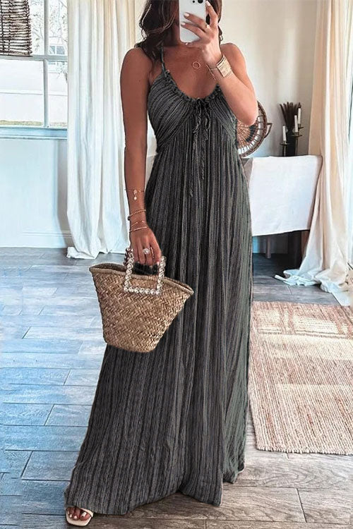 Mixiedress Halter Backless Tie Knot Printed Maxi Vacation Dress