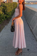Mixiedress Spaghetti Strap Pocketed Corset Swing Midi Dress