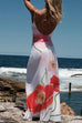 Mixiedress Spaghetti Strap Backless Floral Print Maxi Vacation Dress