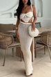 Mixiedress Side Slit Knit Bodycon Maxi Skirt