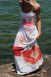 Mixiedress Spaghetti Strap Backless Floral Print Maxi Vacation Dress