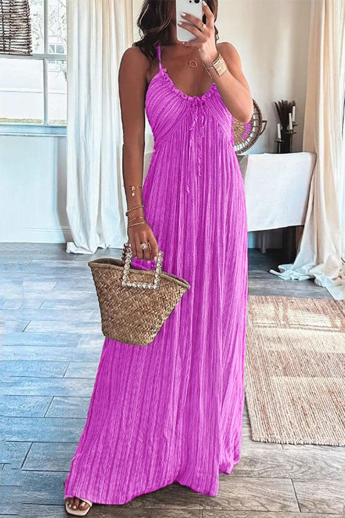 Mixiedress Halter Backless Tie Knot Printed Maxi Vacation Dress