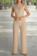 Mixiedress Chic Cap Sleeves Tie Waist Wide Leg Jumpsuit