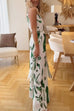Mixiedress Mockneck Split Wrap Front Sleeveless Top and Wide Leg Pants Printed Set