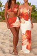 Mixiedress Strapless Tube Floral Print Maxi Vacation Dress