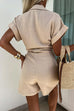 Mixiedress Wrap V Neck Tie Knot Shorts Romper
