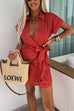 Mixiedress Wrap V Neck Tie Knot Shorts Romper