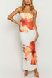 Mixiedress Strapless Tube Floral Print Maxi Vacation Dress