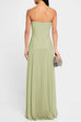 Mixiedress Strapless Tube Patchwork Pleated Maxi Dress
