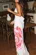 Mixiedress Halter Cowl Neck Backless Floral Print Maxi Dress