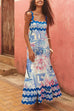 Mixiedress High Waist Ric Rac Printed Maxi Cami Dress