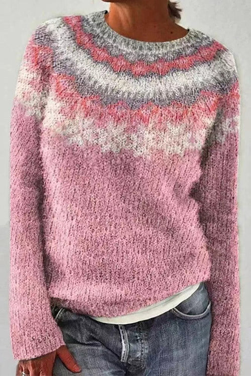 Mixiedress Vintage Crewneck Unique Print Cozy Sweater(in 3 Patterns)