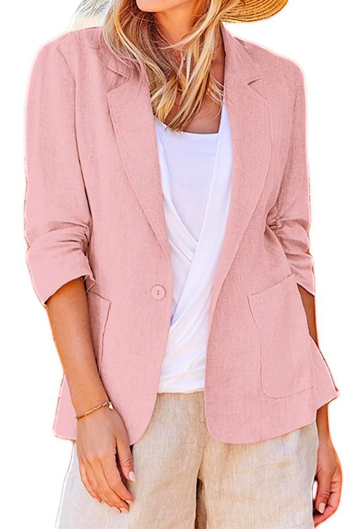 Mixiedress Notch Lapel One Button Casual Blazer