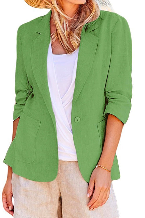 Mixiedress Notch Lapel One Button Casual Blazer