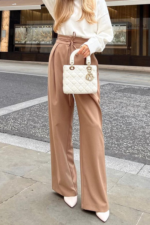 Mixiedress High Waist Business Wide Leg Palazzo Pants