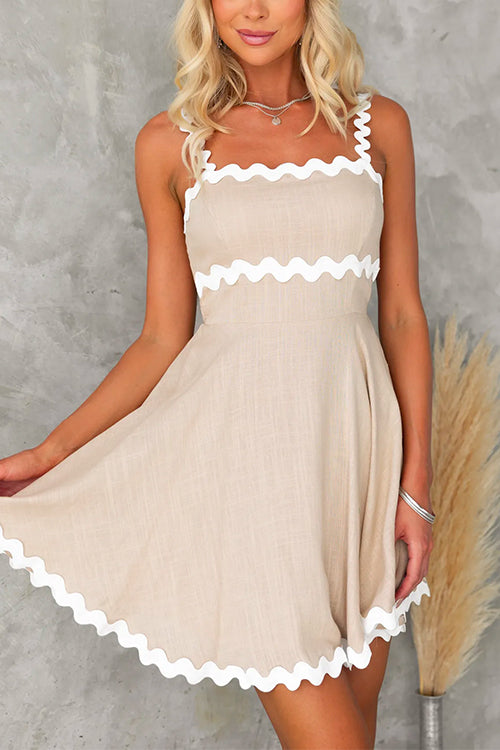 Mixiedress Waisted Ric Rac Color Block Cami Sundress