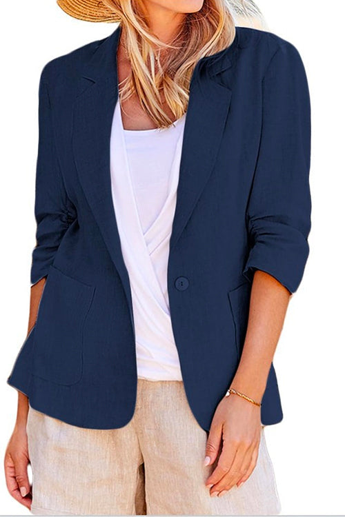 Mixiedress Notch Lapel One Button Casual Blazer