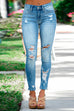 Mixiedress Distressed Raw Hem Ripped Skinny Jeans