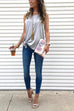 Mixiedress Sleeveless Tie Knot Waist Waistcoat Top