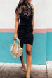 Mixiedress Crewneck Sleeveless Ruched T-shirt Dress